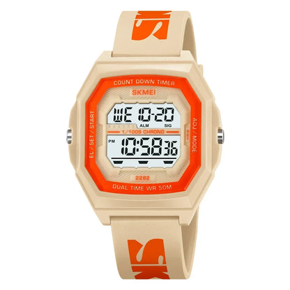SKMEI 2282 Watches For Men Women 5Bar Waterproof Stopwatch Countdown Wristwatches Reloj Hombre Fashion Digital Sport Electronic