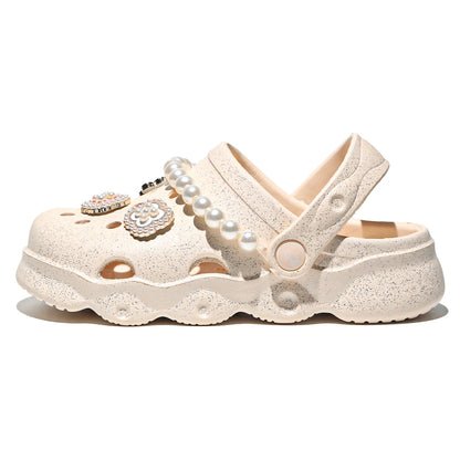Kids' Glitter Clog, Lightweight EVA Garden Shoes, Waterproof Non-Slip Sandals, Comfortable Slip-On Shoes for Indoor Outdoor 1214