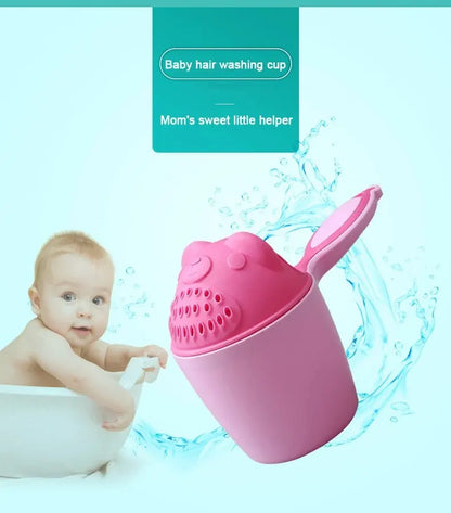 Toddler Shampoo Cup Baby Bath Caps Child Washing Hair Cup with Eye Protection Bathing Bailer Kids Shower Spoons - Bathing Tool