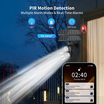 Neye P18 Solar Powered 4G SIM Card Camera 4K 8MP Outdoor Dual Lens PTZ Camera PIR Human Detection Ultra Long Battery Life