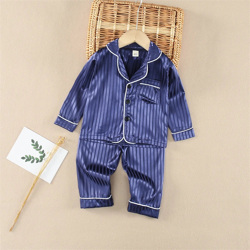 New Spring Autumn Baby Boys Clothes Set Children Pajamas Long Sleeved Shirt Pants 2Pcs/Sets Kids Girls Sleepwear Infant Costume
