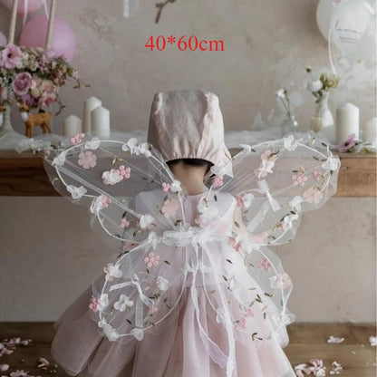 Butterfly Wings Angel Fairy Costume Newborn Baby Photography Props Soft Girl Photo Shoot Accessories