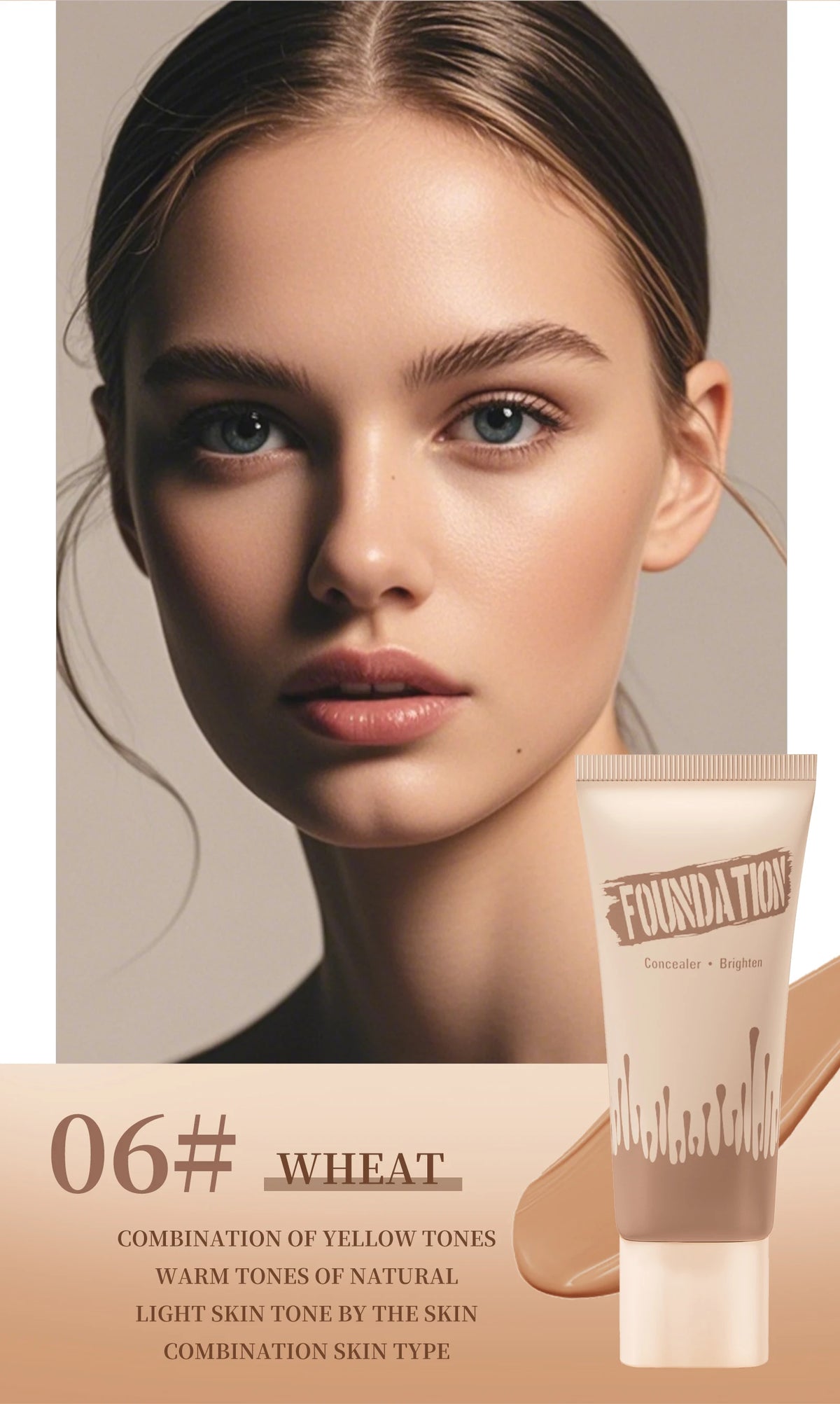 Full Coverage Foundation, Matte Finish Oil-control Liquid Foundation, Covering Blemishes And Dark Spot, Concealer Cream