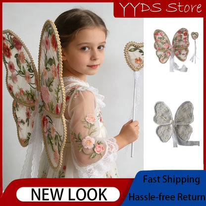 Butterfly Wings Angel Fairy Costume Newborn Baby Photography Props Soft Girl Photo Shoot Accessories