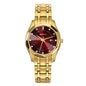 BERNY Golden Watch for Women Quartz Luxury Diamond Shape Lens Ladies Wristwatch Waterproof Stainless Steel Fashion Women Watch