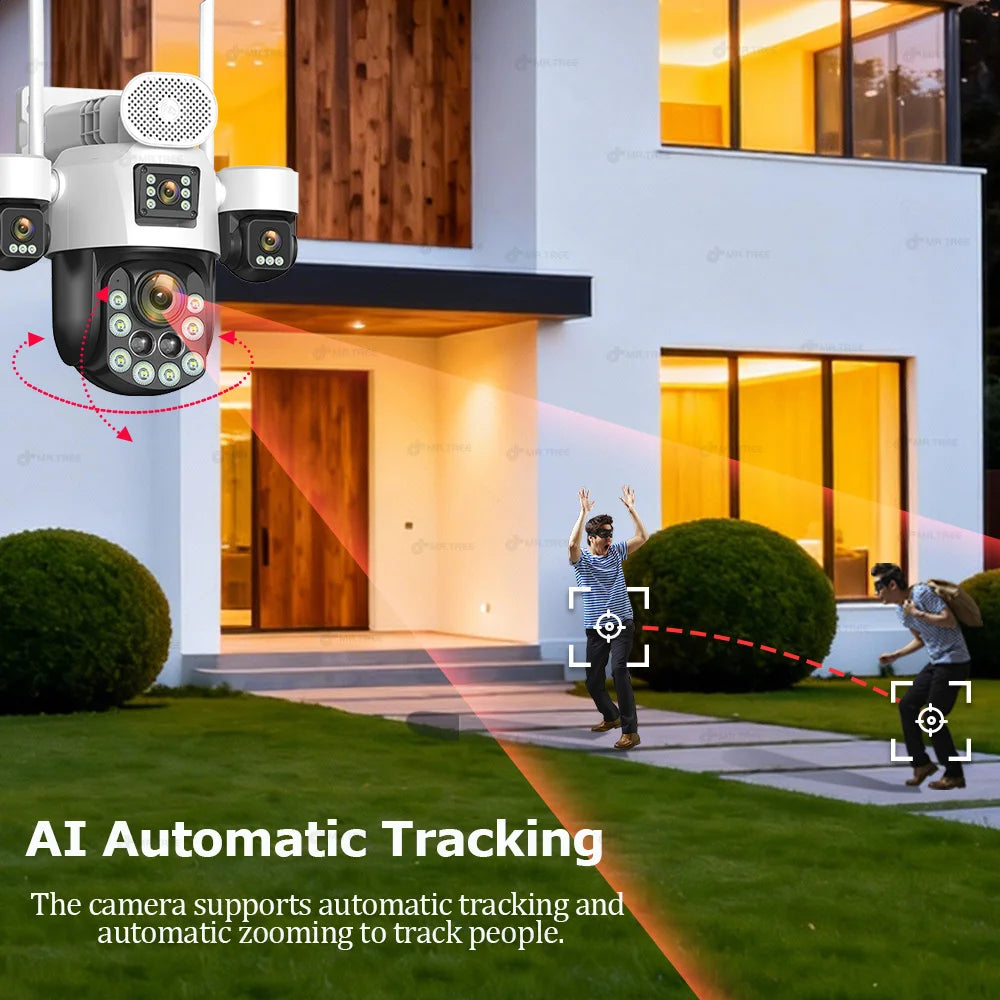 20MP AOV Solar Outdoor Surveillance Camera 4G SIM 7/24 Hours Recording 60X Optical Zoom Auto Track 31200mah Security PTZ Cameras