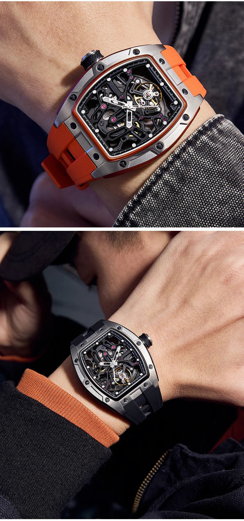Mechanical Watch 2026 Luminous Transparent Steel Case Tourbillon Automatic Luxury Skeleton Dial Wholesale Gorman Watch