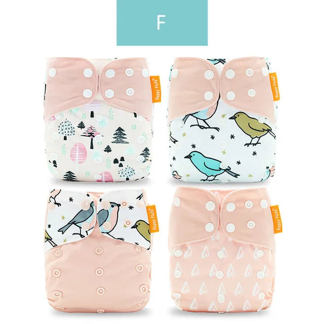 Kangobaby #My Soft Life# 4pcs Set Suede Cloth Baby Cloth Diaper Reusable Washable Newborn Nappies