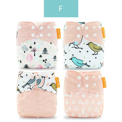 Kangobaby #My Soft Life# 4pcs Set Suede Cloth Baby Cloth Diaper Reusable Washable Newborn Nappies