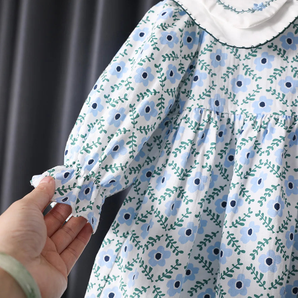 2PCS Baby Girl Clothes Set Spring Autumn Children Clothing Flower Dress+Knit Jacket Outerwear Suit Kids Toddler Outfits