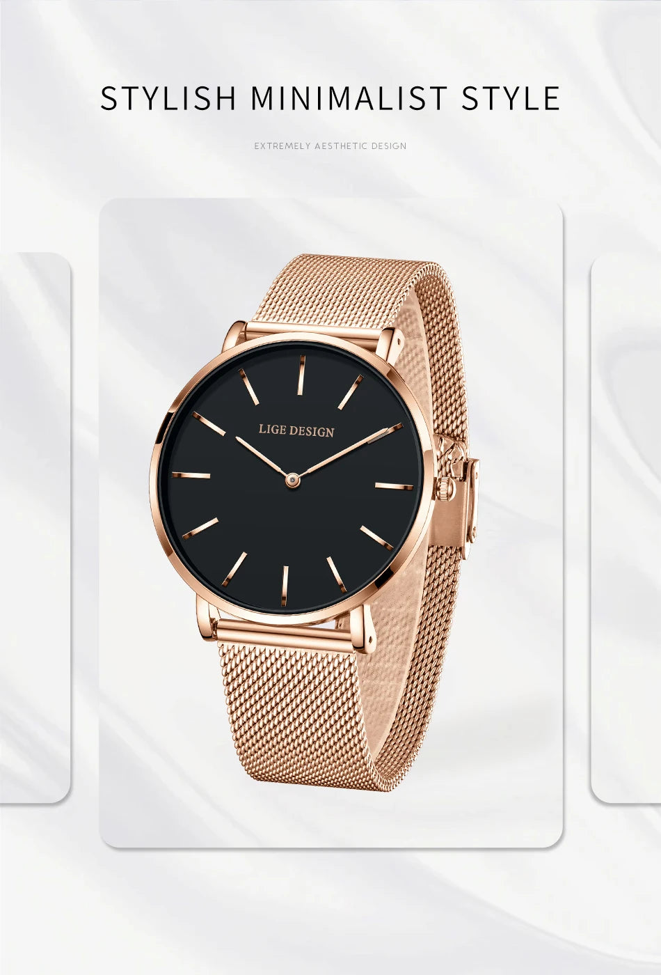 Reloj LIGE 2025 TOP Elegant Women's Watch Fashion Simple Ladies Watch Dress Gift Quartz Waterproof Watch for Women montre femme
