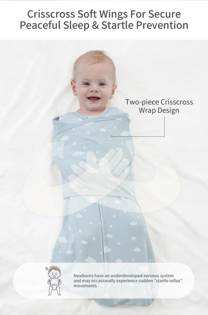 INSULAR Baby 100% Cotton Swaddling Cloth With Caps Envelope Type Newborn Cartoon Envelope Anti-Startle Adjustable Bedding Item