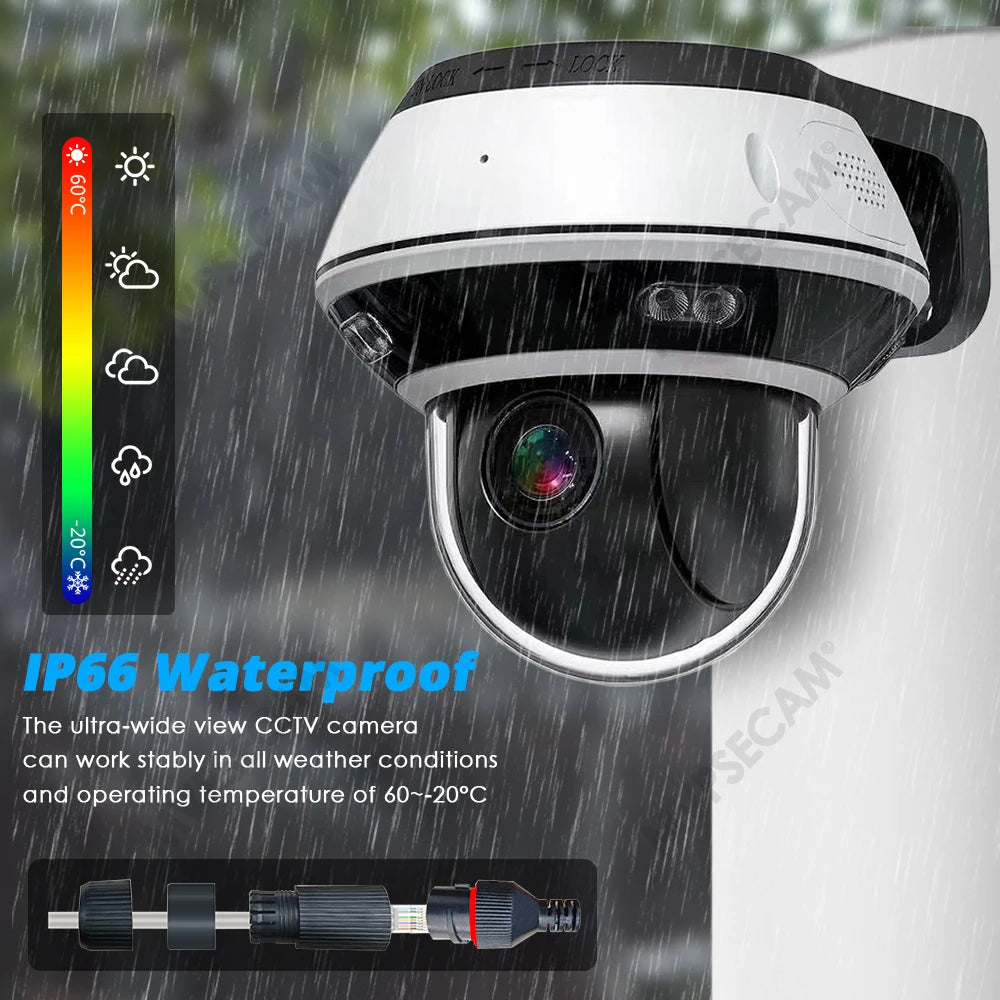 3840*2160P Ultra HD 10X Optical Zoom 4K 8MP Surveillance IP Camera POE Video Outdoor Security IP Cameras PTZ Smart Home CCTV