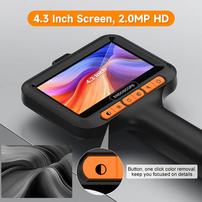 Handheld Endoscope HD 8MM Camera Industria Borescope 4.3‘’ IPS Screen 2-100M Rigid Cable IP67 Waterproof Adjustable Length