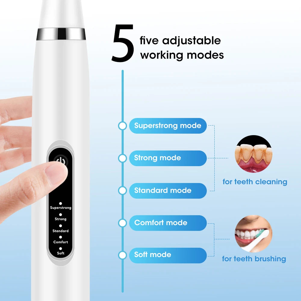 Electric Teeth Cleaner Dental Remover Calculus Plaque Stains and Tartar Oral Care Teeth Whitening Kits Rechargeable Toothbrush
