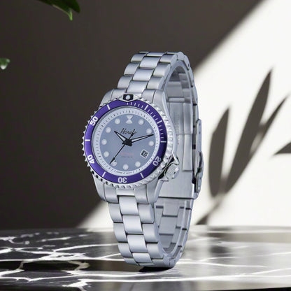 Horolo 30mm Women's Watches Japan Solar Movement Luminous Water Resistant Sapphire Stainless Steel Luxury Watch Gift For Wife