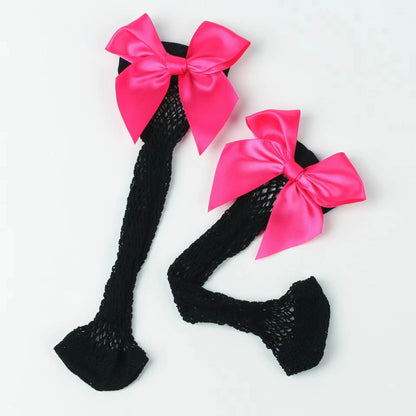 Baby Ankle High Lace Fishnet Vintage Short Socks Girl's Mesh Bow Fishnet Stockings Cute White Black Fashion Parent Child Socks