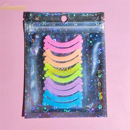 Lomansa 5 Color 10pc Silicone Eyelash Rods Softening Colorful Lash Lift Ribbon Perm Multi-Functional Eyelash Lifting Makeup Tool