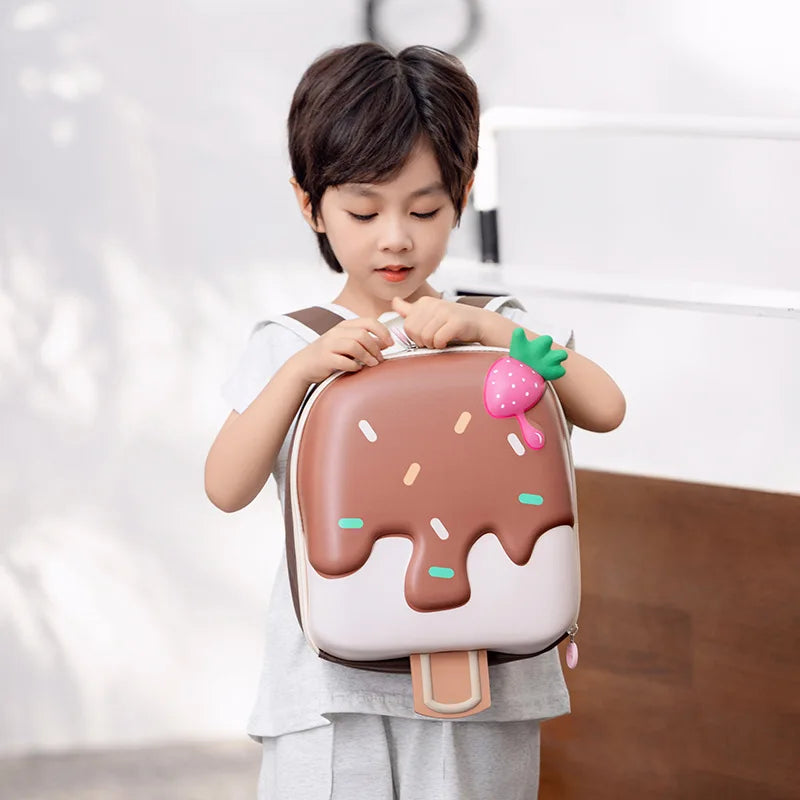 Ice Cream Children's Backpack Fashion Princess Schoolbag Kindergarten Baby Shoulders Bag 3D Cute Bookbag Kids Birthday Gifts