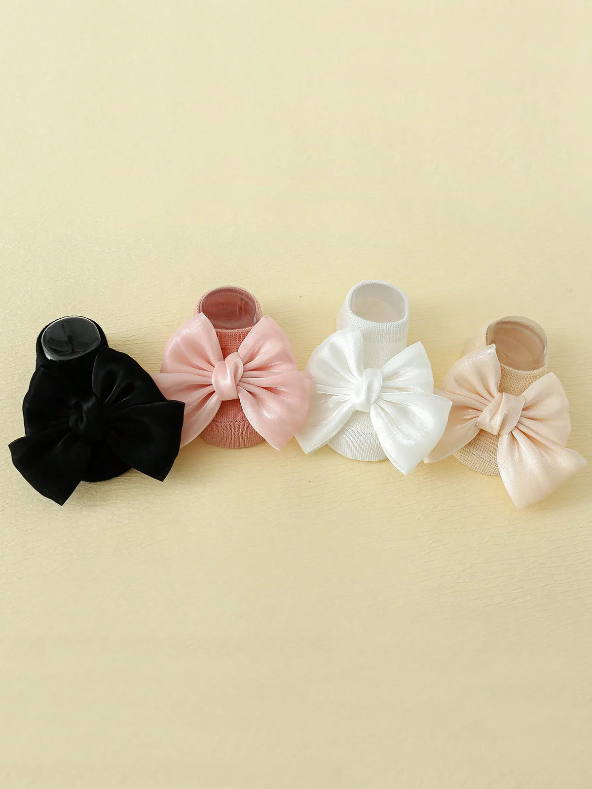 0-12 Months Cute Baby Girls Bow Socks,Newborn Baby Ankle Boat Socks Soft Fashion Non-Slip Infant Toddler Cute Gift Set 4 Pairs