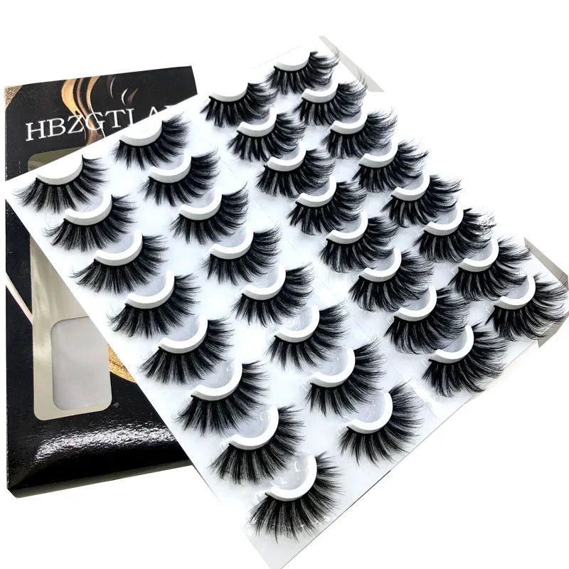 16 Pairs 3D Mink Lashes Natural False Eyelashes Dramatic Volume Fake Lashes Makeup Eyelash Extension Silk Eyelashes