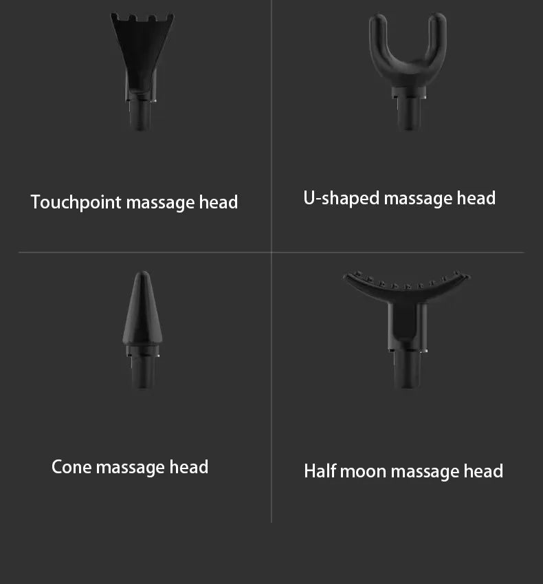 Portable Black Percussion Gun, Deep Muscle Relaxation Electric Massage Gun, Deep Tissue Muscle Relief Massager, 8 Massage Heads