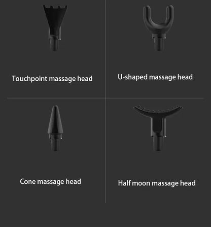 Portable Black Percussion Gun, Deep Muscle Relaxation Electric Massage Gun, Deep Tissue Muscle Relief Massager, 8 Massage Heads
