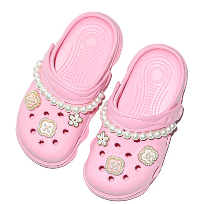 Kids' Glitter Clog, Lightweight EVA Garden Shoes, Waterproof Non-Slip Sandals, Comfortable Slip-On Shoes for Indoor Outdoor 1214