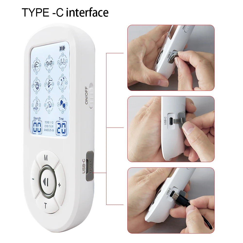 36Modes Electrical EMS Muscle Stimulator Tens Massage Digital Apparatus Pulse Slimming Acupuncture Full Body Relax Massager