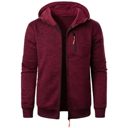 New Streetwear Men's Long Sleeve Sweatshirts for Men Zipper Hooded Oversize Winter Warm Jacket Coat Outdoor Tracksuit Men