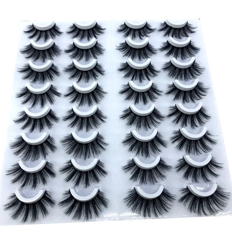 16 Pairs 3D Mink Lashes Natural False Eyelashes Dramatic Volume Fake Lashes Makeup Eyelash Extension Silk Eyelashes