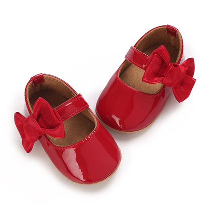 Toddler Girls' Fashionable Bowknot Princess Shoes, Comfortable Soft Mary Jane Flat Shoes Suitable For Parties And Various Activi