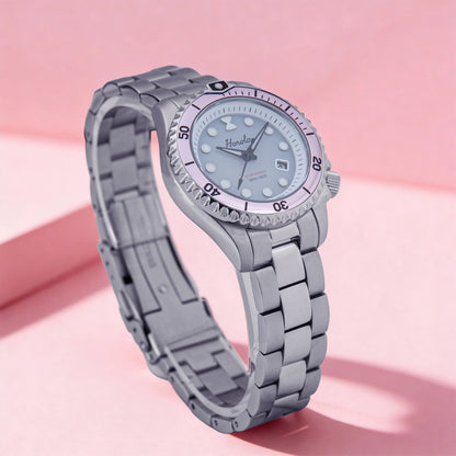 Horolo 30mm Women's Watches Japan Solar Movement Luminous Water Resistant Sapphire Stainless Steel Luxury Watch Gift For Wife