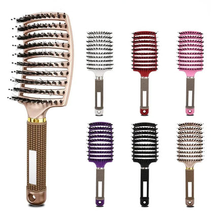 Hair Brush Scalp Massage Comb Hairbrush Bristle;Nylon Women Wet Curly Detangle Hair Brush for Salon Hairdressing Styling Tools