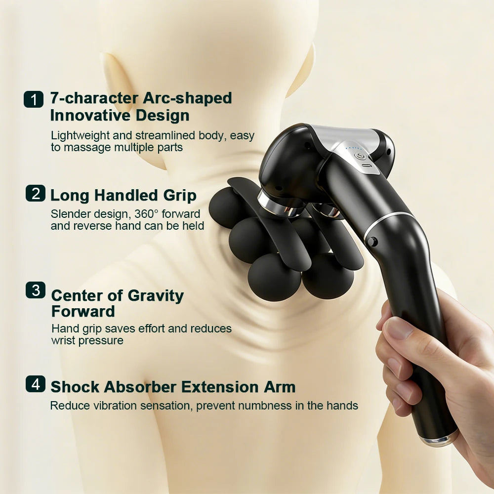 Handle Fascia Gun Professional Fascia Massage Gun Neck Shoulder Back Leg Massager 6 Gears Adjust Muscle Relaxation Masajeador