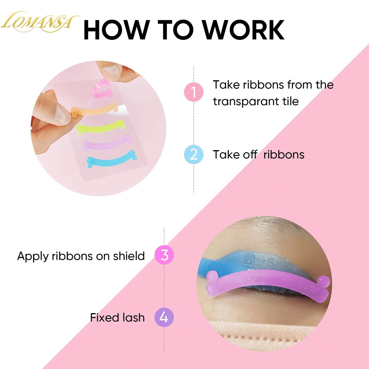 Lomansa 5 Color 10pc Silicone Eyelash Rods Softening Colorful Lash Lift Ribbon Perm Multi-Functional Eyelash Lifting Makeup Tool