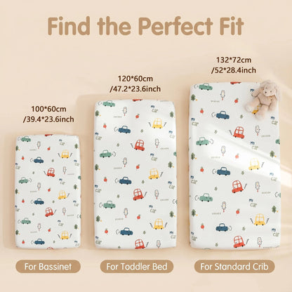 Cute Printed Patterned Sheet/Mattress Cover, Children's 100% Cotton Breathable and Moisture-Wicking Patchwork Mattress Cover.