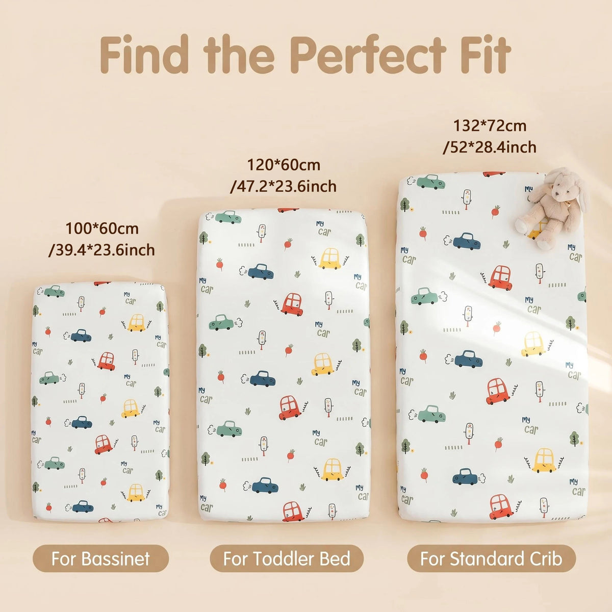 Cute Printed Patterned Sheet/Mattress Cover, Children's 100% Cotton Breathable and Moisture-Wicking Patchwork Mattress Cover.