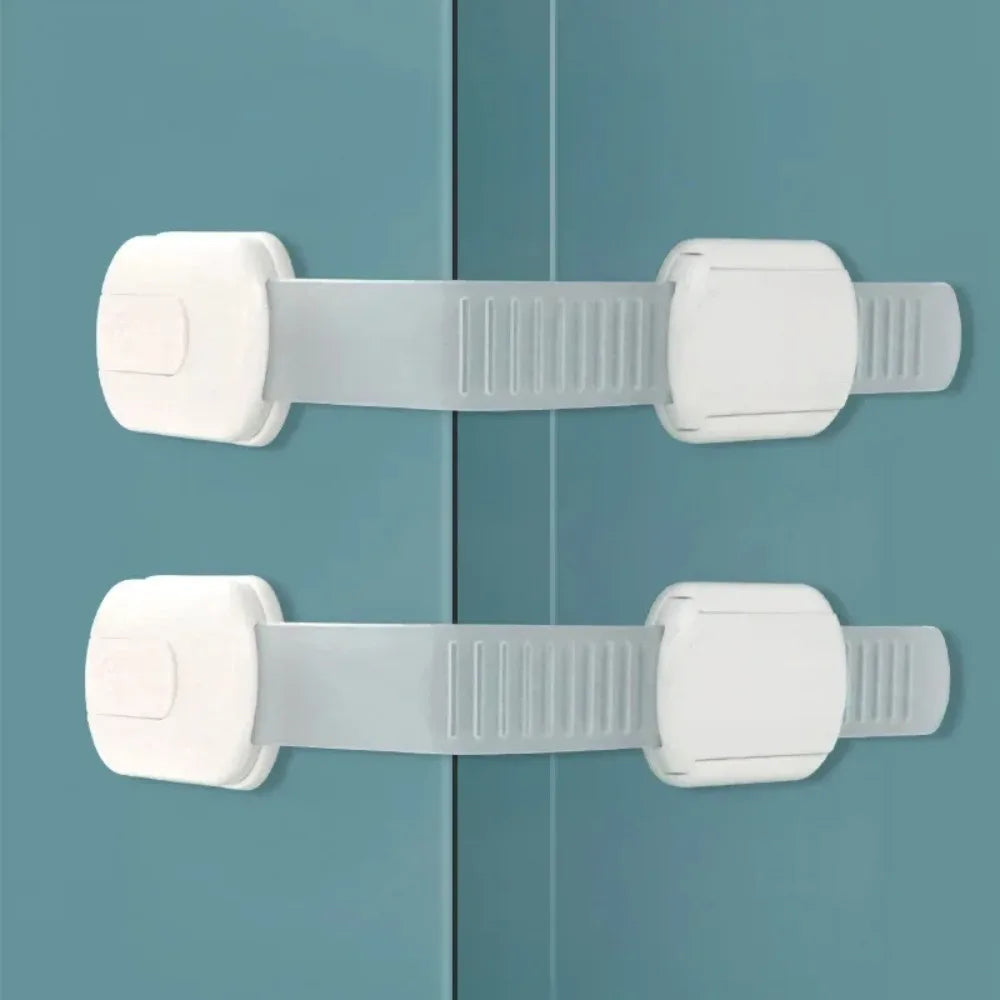 5/10pc Child Safety Strap Locks Baby Locks for Cabinets and Drawers Adhesive Pads Toilet Fridge & More No Installation Required