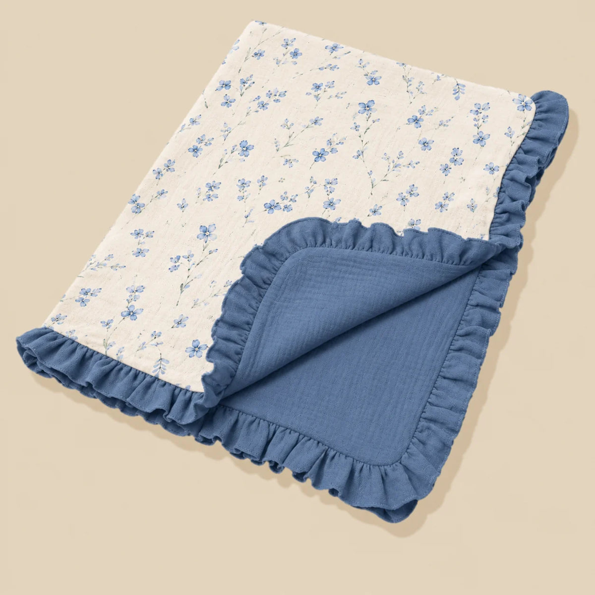 1PCS Soft Breathable Newborn Swaddle Blanket with Lace Edge Versatile Baby Wrap for Carriage Cover And Nursery Room Blanket Suit