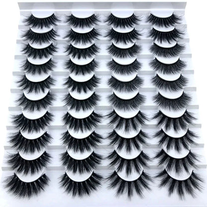16 Pairs 3D Mink Lashes Natural False Eyelashes Dramatic Volume Fake Lashes Makeup Eyelash Extension Silk Eyelashes