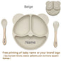 Feeding Set Silicone For Baby Sucker Bowl Dishes Plate For Kids Bear Plate Set Baby Tableware Children's Cup With Straw 8Pcs