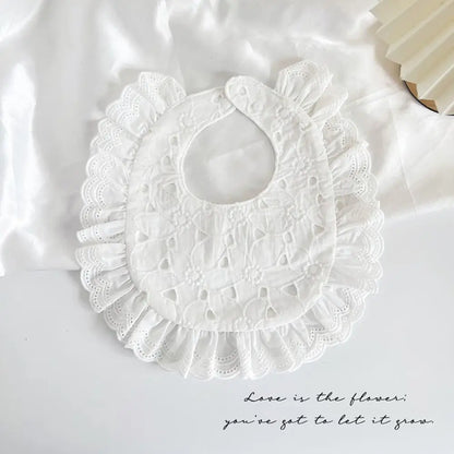 U-shaped Baby Cotton Bibs Waterproof Floral Baby Drooling Bibs Feeding Lace Saliva Towel Cloths Neck Wear Accessories