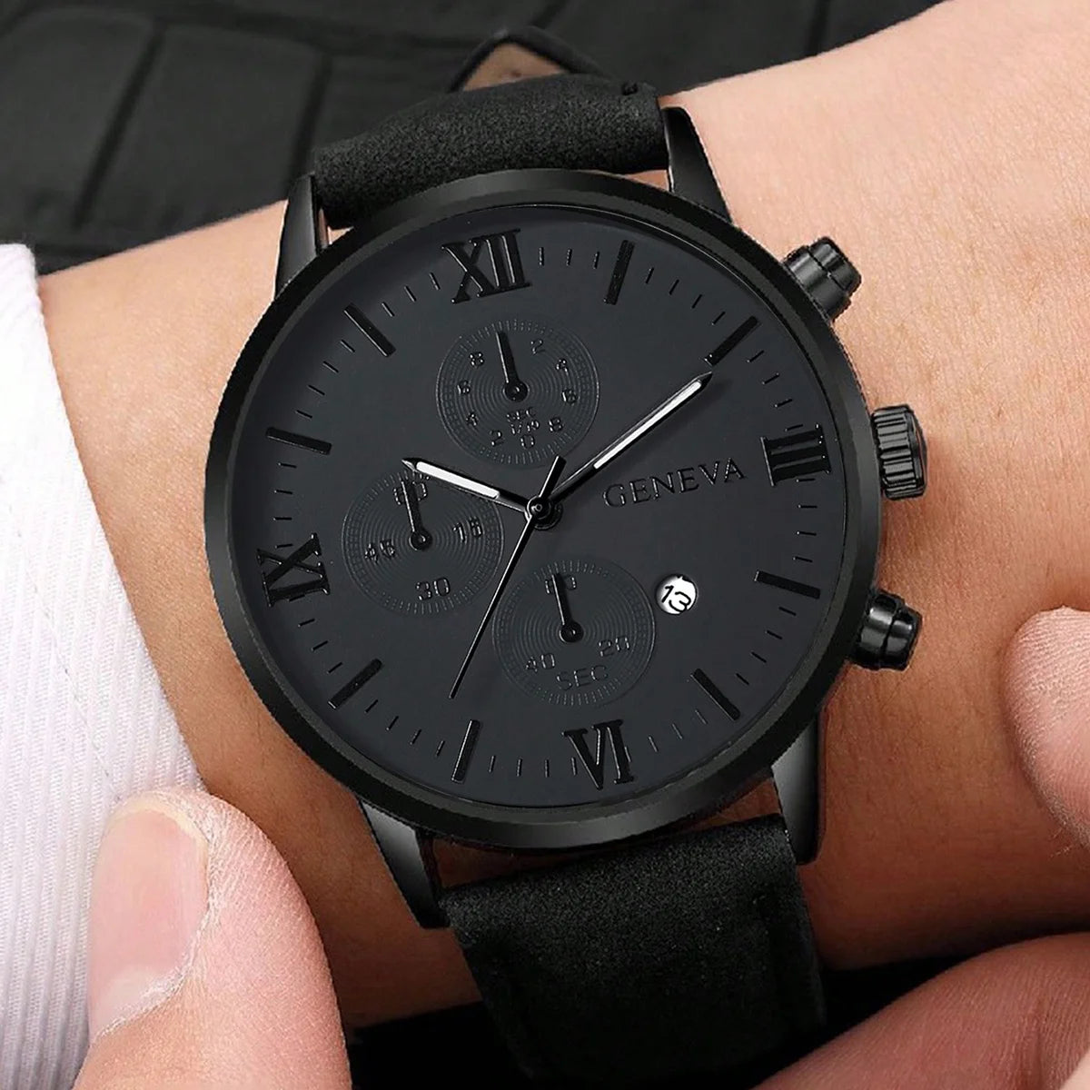 2 Pcs/set Men's Watch Wristwatch Set, Casual Sport Men's Watch Set, Quartz Pointer Date Watch Set for Holiday Gift Watches Set