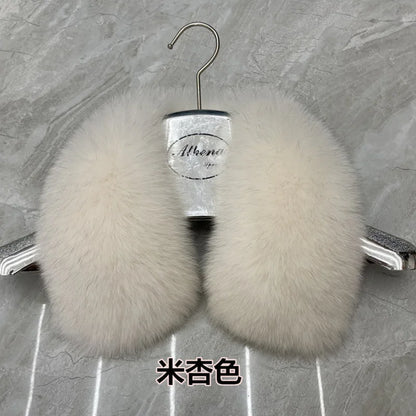 Real Fox Fur Collar Winter Men And Women's Fox Fur Square Collar Natural Fur Scarves For Ladies Neck Warmer Fur Scarf Shawls