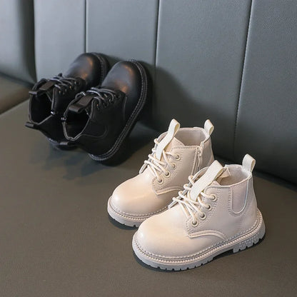 Autumn Winter Kids Boots Warm Plush Boys Toddler Girls Boots Fashion Leather Children Casual Shoes Boys Girls Boots for Kids