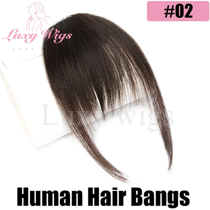 Blonde Human Hair Clip in Bangs Fringe with Temples Wispy Bangs French Bangs for Women Black Brown Gray Hair Bangs Daily Use
