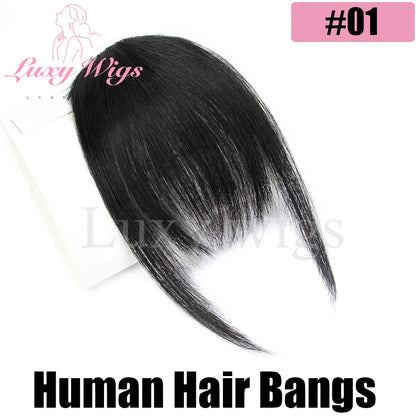 Blonde Human Hair Clip in Bangs Fringe with Temples Wispy Bangs French Bangs for Women Black Brown Gray Hair Bangs Daily Use