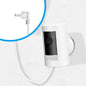 White 7.6M/25ft Weatherproof Outdoor Charging Cable for Ring Stick Up Cam Battery(3rd Gen)