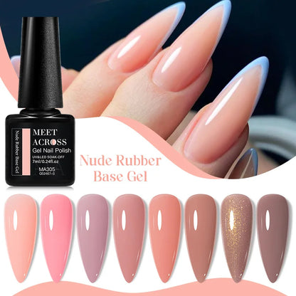 2 In 1 Nude Pink Rubber Base Gel Nail Polish Semi Permanent Self Leveling UV Construction Gel Varnish Soak off DIY Nail Supplies